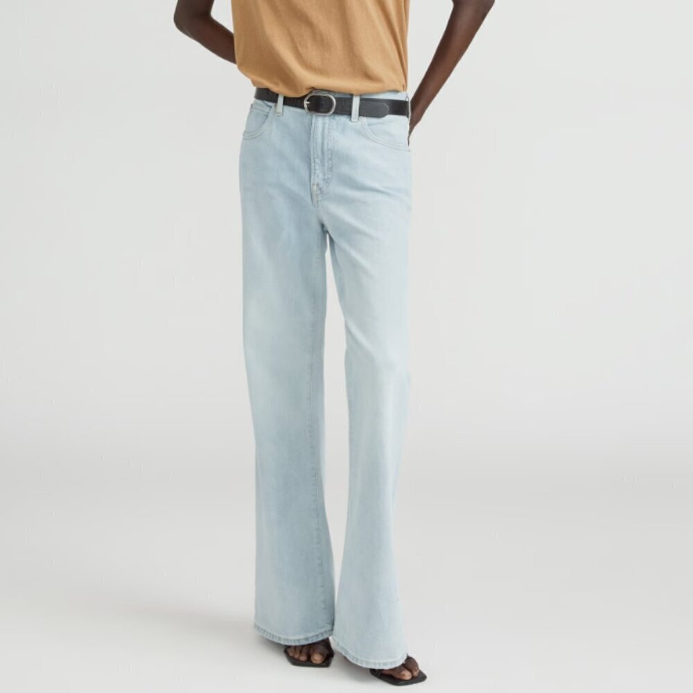 Everlane The High Rise Flared Jeans Denim Blue Jean Light Wash High Rise New 26